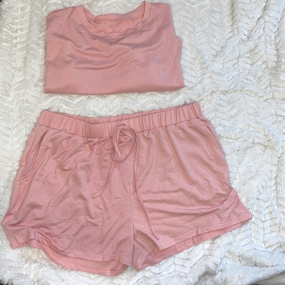 Matching shorts and crop top